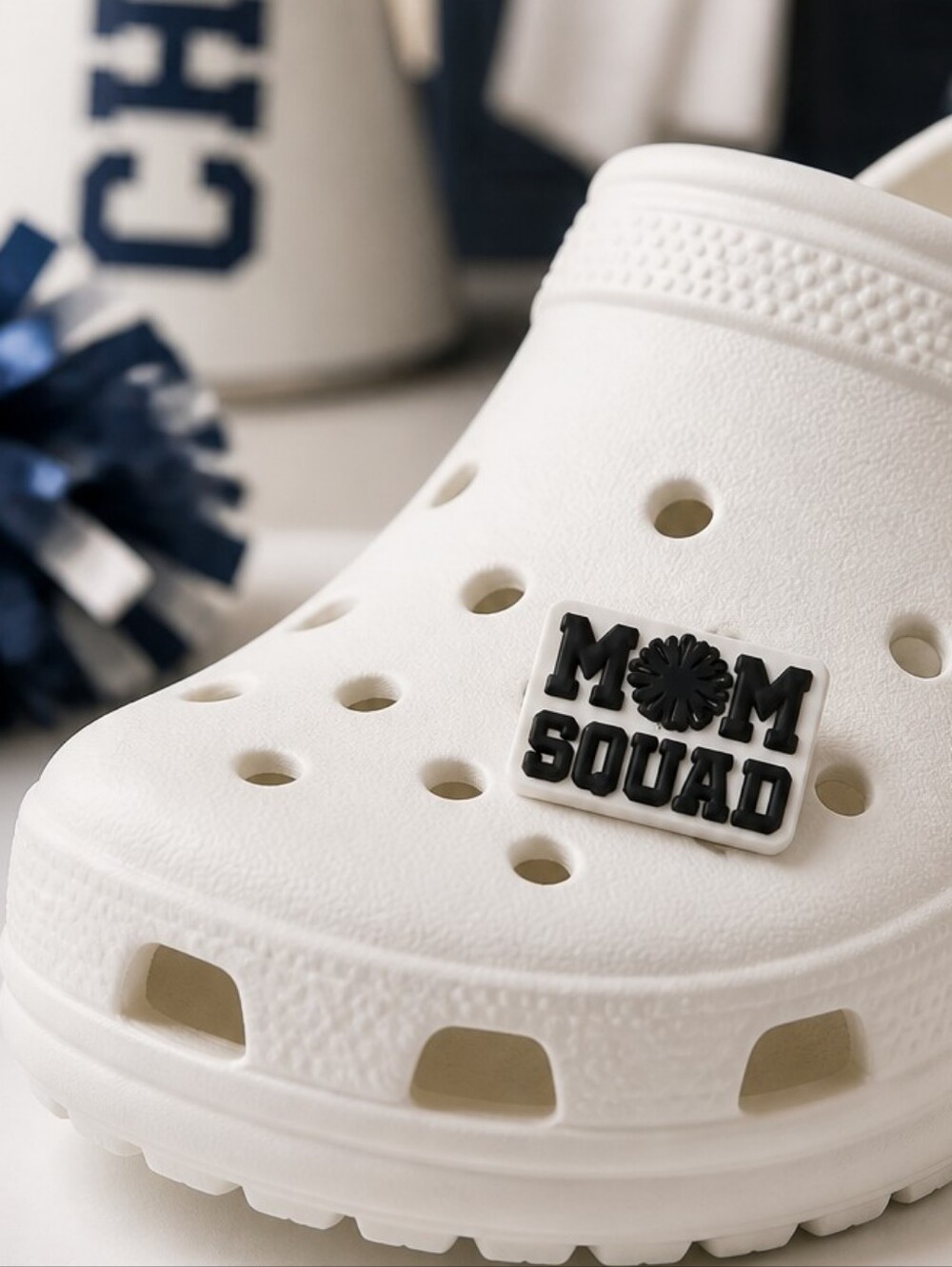 Cheer Mom Squad Croc Shoe Charm Pom Pom Cheerleader Mama Gift Jibbitz Style